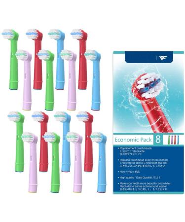 WuYan 16pcs Toothbrush Head for Kids Toothbrush Head Compatible for Oral B Children Electric Toothbrush Heads Replacement Heads for Braun Dual Clean Precision Clean White Clean