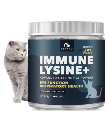 PETPAL L-Lysine Immune and Respiratory Support Supplement for Cats | Pure Bioactive Lysine + | Eye Function Runny Nose Sneezing Feline Conditions | Easy to Serve | Cats of All Ages | 4oz / 120g WT