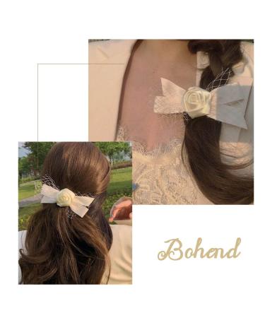 Bohend Wedding Roses Hair Claw - Thick White Hair Clip & Lace Headband | Stylish Hair Accessories for Women & Girls - International Shipping Available - Buy Online on GoSupps.com
