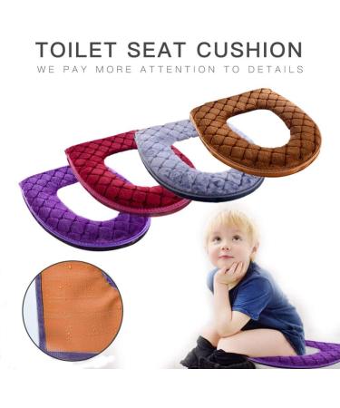 Bathroom Toilet Seat Cover Pads Thicker Plush Toilet Pads Warm-n-Comfy Soft Fabric Toilet Cover Sets (Grey) - Buy Online on GoSupps.com