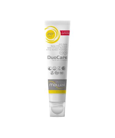 Mawaii Sunduo sunscreen for face and lips - 20 SPF 25ml - 2 in 1 care sensitive skin UV cream for winter sports wind protection sun protection and waterproof all -round protection SPF 20