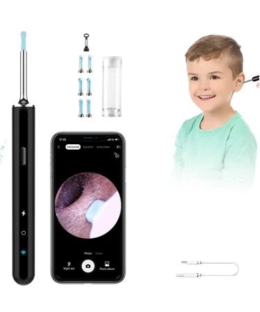 QDCFY ear wax removal set camera 3.5 mm inner lens ear cleaning photo WLAN with 6 LED lights for ear waxing tools for adults/children/babies (black) black