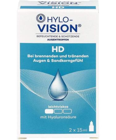 Hylo-Vision HD Eye Drops 2x15 ml - Moisturizing Relief for Dry Eyes | Buy Online Internationally - Buy Online on GoSupps.com