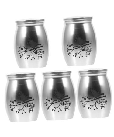 BESPORTBLE 5pcs Parrot Urn Pet Keepsake Urns Urn for Parrot Ashes Urns for Parrot Cat Urns Stainless Steel 4.00X3.00X3.00CMx5pcs Silverx5pcs