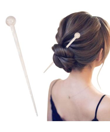 FRDTLUTHW 7.3Inch Long Hair Sticks Acetate Hair Pin for Women Thick Long Hair Creamy-white(pack of 1)