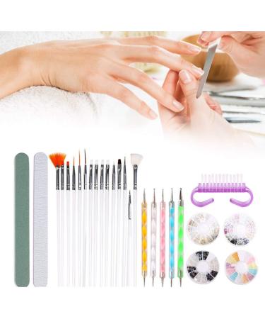 Nail Art Brushes Set Nail Art Painting Brush Dotting Pen Nail File Rhinestones Dust Brush Manicure Tool Set Nail Art with Nail Liner Brush Nail Dotting Pens - Buy Online on GoSupps.com