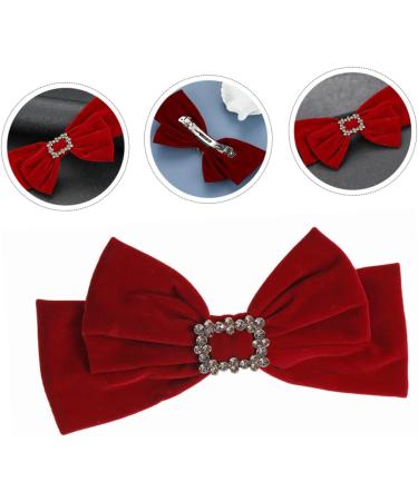 WOFASHPURET hair accessories french hair bows bowknot barrette Bows hair Barrettes ribbon hair clip red bow hair clip headwear bow big bow hair clip Miss flannel princess cloth vintage - Buy Online on GoSupps.com