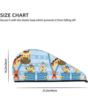 Hair Towel Wrap | Quick Drying Turban with Button | Giraffe Design Hair Drying Towel for Fast & Easy Use - Buy Online on GoSupps.com