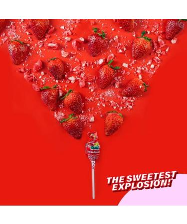 Bon Bon Bum - Bubble Gum Filled Lollipops by Colombina Bonbonbum Strawberry flavour 2 bags x 24 lollipops 48 units total - Buy Online on GoSupps.com
