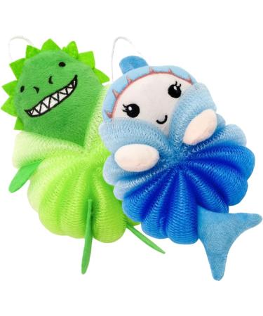 NOLITOY 6 Pcs Cute Bath Balls for Kids | Exfoliating Body Sponges & Loofahs for Newborns | Soft Animal Bath Products - Buy Online on GoSupps.com