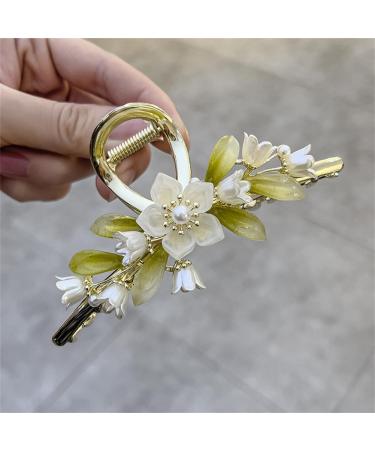yangzerang Flower Shark Clip Bell Orchid Flower Hair Clip Korean Style Hair Clip Women Ponytail Buckle Girl Hair Claw French Bell Orchid Cute Hair Barrette for Women Girls - Buy Online on GoSupps.com