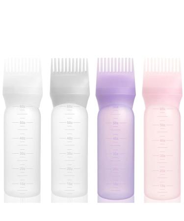 CEZKFH 4 pieces hair colored bottle Oil Applicator Bottle for Hair 160ml hair oil Applicator Hair colored brush brush bottle Applicator bottle hair root ridge Applicator hair dye brew