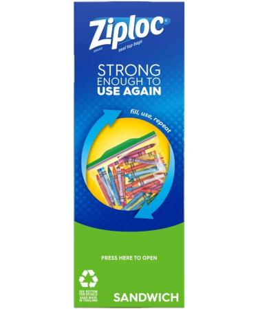Ziploc Sandwich and Snack Bags for On the Go Freshness Grip 'n Seal Technology for Easier Grip Open and Close 40 Count - Buy Online on GoSupps.com