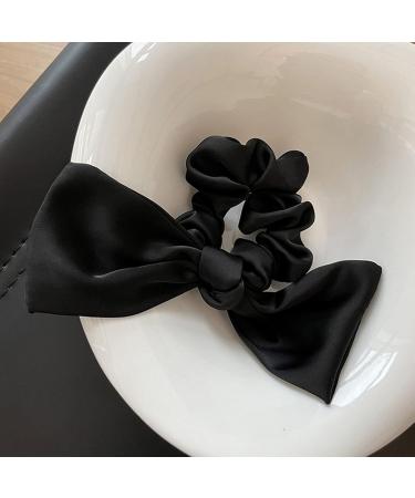 Wendalern Black Headband Headwear Bow Bowknot Scrunchies Elastic Hair Ties Ropes Ponytail Holder Accessories Simple Ponytail for Women Girls - Buy Online on GoSupps.com