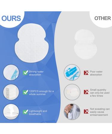 Roser Rose 120 Pcs Armpit Pads - Anti-Sweat Stain-Proof Perfect Fit for Men & Women - Buy Online on GoSupps.com