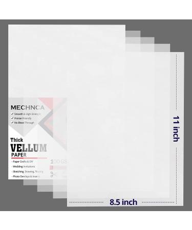 Vellum Paper 8.5 x 11 Translucent Printable - Pack of 50 - Tracing Paper for Drawing 100 GSM Printable Vellum Paper for Invitations - Transparent Paper for Envelopes  Sketching  Wedding Cards White - Buy Online on GoSupps.com