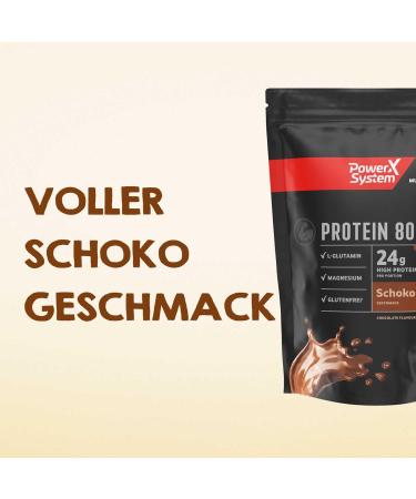Power System Protein 80 Powder Chocolate - 24g Protein Gluten-Free 6 x 360g | International Shipping Available - Buy Online on GoSupps.com
