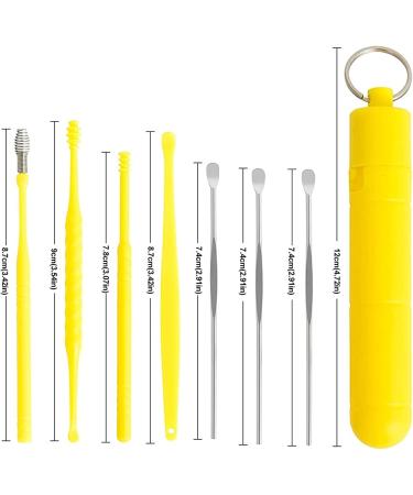 Ear Wax Removal Kit 7 Pcs Ear Pick Earwax Removal Tool Ear Cleansing Tool Set Stainless Steel Ear Wax Remover with Storage Box Reusable Ear Curette Wax Removal Set for Children & Adults Yellow - Buy Online on GoSupps.com