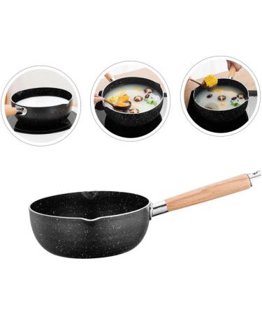 ABOOFAN 2pcs Maifan Stone Noodles Pan Iron Frying Pan Small Soup Pot Wok for Induction Cooktop Non Stick Frying Pan Cooking Pan with Lid Cooker Pan Wood Noodle Pot Wooden Handle - Buy Online on GoSupps.com
