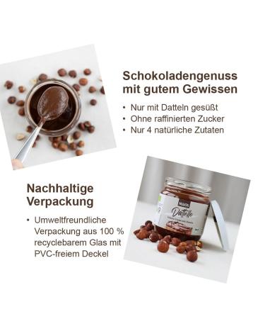 Dattello Organic Chocolate Hazelnut Spread - Vegan No Refined Sugar 400g (3 Jars) | MAKRi - International Shipping - Buy Online on GoSupps.com