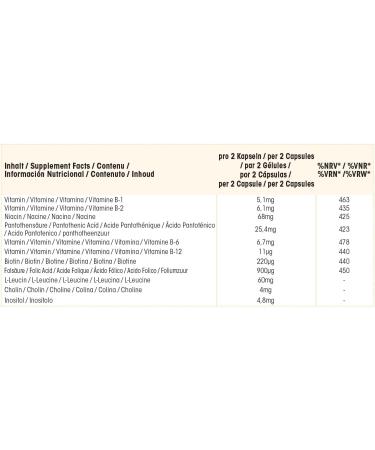 WARNKE VITAL SUBSTANCES Vitamin B complex from natural source 100 capsules B vitamins with choline and inositol vegan Warnke Vitalstoffe German pharmacy quality - Buy Online on GoSupps.com