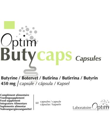 Butyric Acid - Liquid Butyrin 450mg - 60 Capsules | Transit Colon & Intestinal Flora | Dietary Supplement Source of Butyrate | Optim Butycaps Capsules - Buy Online on GoSupps.com
