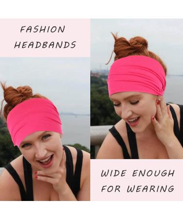 Woeoe African Headbands - Knotted Hairbands (Pack of 4) for Women & Girls - Black Yoga Sport Wraps in Green, Orange, Black, Pink - Buy Online on GoSupps.com