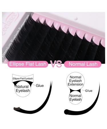 Mink Matte Ellipse Flat Eyelash Extensions 0.20mm C Curl 9mm - Rich Black Soft | Professional Salon Use - Buy Online on GoSupps.com