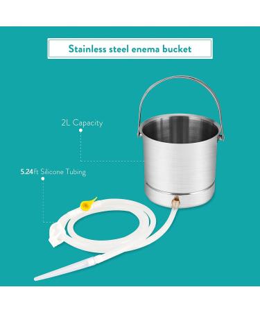 Stainless Steel Enema Bucket Kit for Colon Detox Cleanse - Buy Online on GoSupps.com