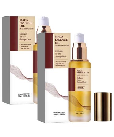 2 Hair Oil Moroccan Argan Oil-Repair Dry Damaged Hair Oil 50ml Maca Essence Care Collagens For Dry Damaged Hair Hair Treatmen-t Seru-m Anti Hair Loss Seru-m Nourishes Hair Improves Hair Quality