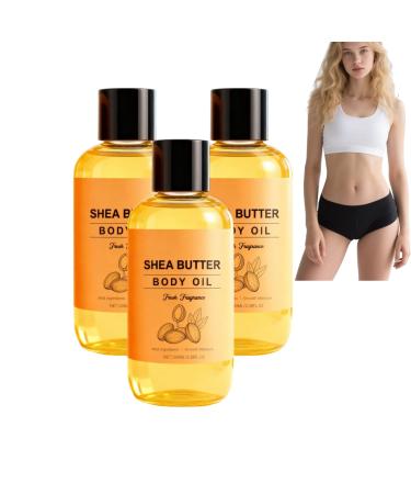 VKaoess Shea Butter Body Oil with Vitamin E and Almond Oil Deep Moisturizer for Dry Sensitive Skin Nongreasy Moisturizing Dry Skin for Radiant Skin 100ml 3 Bottles
