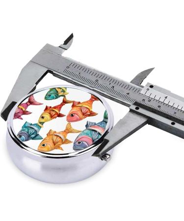 Colorful Fish Round Pill Box | 3 Compartment Portable Travel Organizer for Vitamins & Medications - Buy Online on GoSupps.com