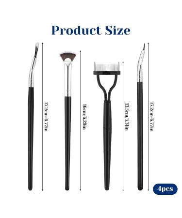 4PCS Mascara Fan Brush Set - Multifunctional Clump Eyelash Comb & Separator for Perfect Lashes | Scalloped Folding Lash Wand Tool for Upper & Lower Lashes - Buy Online on GoSupps.com