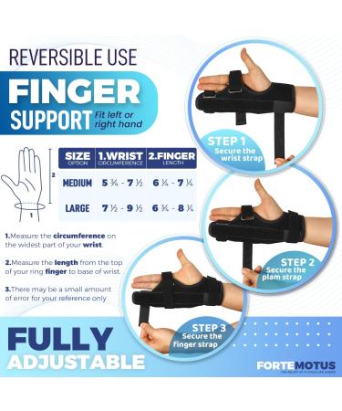 Boxer Fracture Splint - Metacarpal Finger Brace for Men & Women | Pinky & Ring Finger Support | Fits Left & Right Hands - Medium Midnight - Buy Online on GoSupps.com