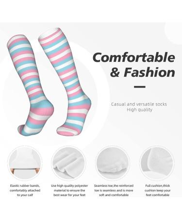 Trans Pride Stripes Compression Socks for Men & Women | 15-20 mmHg Support for Running & Cycling - Shop Now! - Buy Online on GoSupps.com
