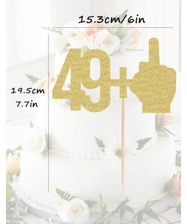 AHAORAY 49+1 Cake Topper - Gold Glitter 50th Birthday Party Cake Decoration Supplies Perfect for Fifty Birthday Party 50th Anniversary or 50 Fabulous - Buy Online on GoSupps.com