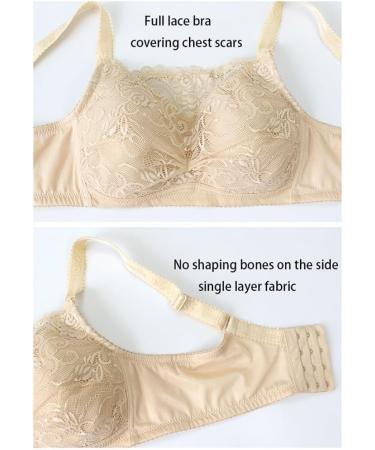 Buy Women's Post-Operation Mastectomy Bra | Silicone Breast Shapes & Lace Wireless Bralette in 38 Beige - Comfort & Style - Buy Online on GoSupps.com
