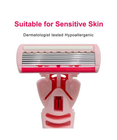 Razors for Women - 6 Blade Trimmer Shaving Set with 2 Handles & 19 Refills - International Shipping Available - Buy Online on GoSupps.com