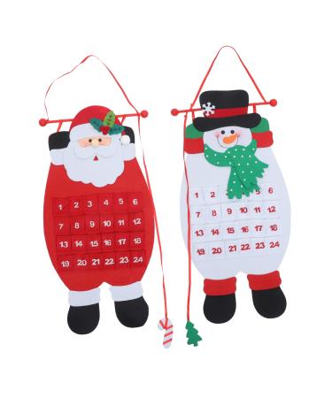 STOBAZA 2pcs Calendars Christmas Calendar Countdown Cute Calendar Christmas Calendar Pendant Christmas Socks
