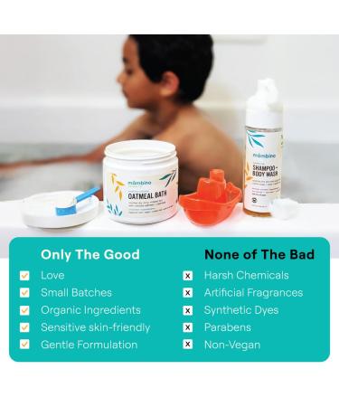 Mambino Organics Soothing Bath Set Organic Oatmeal Bath Soak Soothe Me Shampoo & Body Wash and Calming Oil Gentle for Sensitive Skin Vegan Baby Bath Essentials 3-Pack 5.5 oz Each - Buy Online on GoSupps.com
