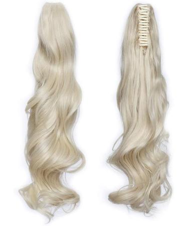 Ponytail Extension Clip in Claw 18 Long Curly Wavy Jaw Pony Tails - Bleach Blonde 18 inch - Buy Online on GoSupps.com