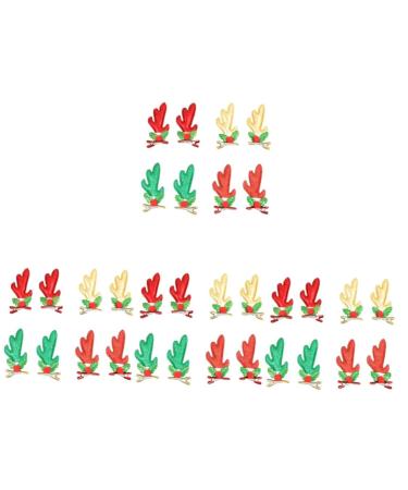FRCOLOR 16 Pairs Christmas Hair Decor Cute Hair Clips Antlers Hair Clip Women Hair Clips Antler Barrettes Antler Hair Barrette Kids Decor Three-dimensional Gold Powder Cloth Child Hairpin