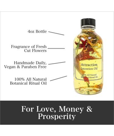 Attraction Intention Oil - 100% All Natural | Love & Money Drawing | Prosperity & Abundance | Wiccan Pagan Magick Rituals - 4 oz - Buy Online on GoSupps.com