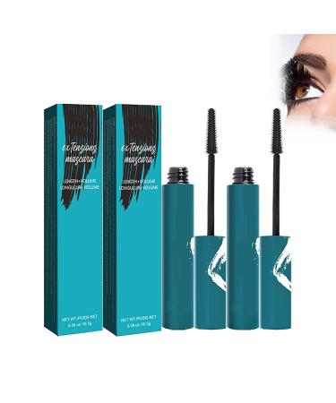 Dramatic lengthening smudge-proof waterproof and sweat-proof mascara long-lasting waterproof mascara premium waterproof and smudge-proof (2pcs Brown 2 2 12.5cm) 2pcs Brown 2 2 12.5cm