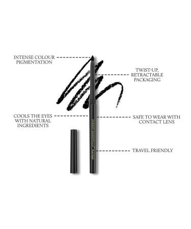 Forest Essentials Charcoal Black Gulaab Khaas Kajal 0.3g - Natural Eye Makeup - Buy Online on GoSupps.com