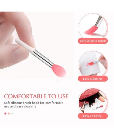 SALOCY Silicone Lip Brush Set - 9Pcs Pink Makeup Applicator Brushes - Buy Online on GoSupps.com