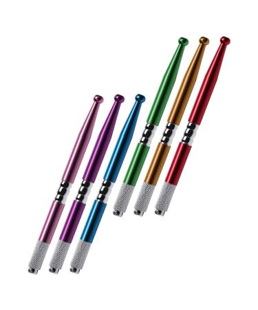 Balacoo Stainless Steel 6pcs Manual for Supplies Steel Embroidered Permanent Pens Pencil Pen Stainless Makeup Professional