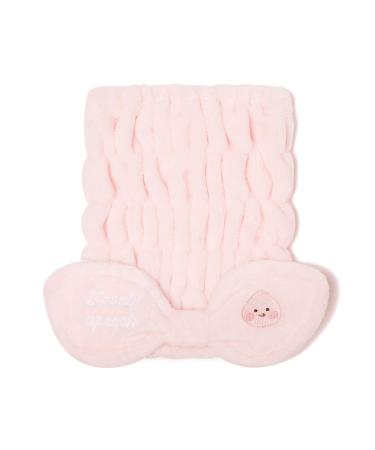 KAKAO FRIENDS Official- Lovely Apeach Ribbon Hair Turban  Bath Wrap (Pink)