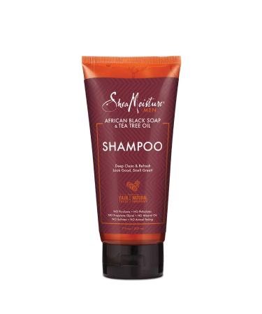 Shea Moisture African Black Soap & Tea Tree Oil Shampoo for Men - 7 oz | Natural Cleansing Nourishing - Buy Online on GoSupps.com