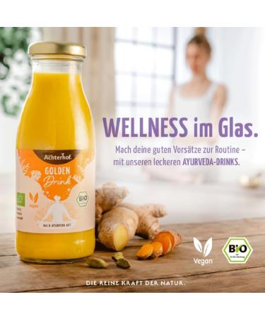 Organic Ayurveda Drinks Tasting Set | 6 Herbal Shots with Golden Pink & Moon Drink | Wellness Boost from Achterhof Ayurveda - Buy Online on GoSupps.com